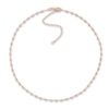 Thumbnail Image 0 of Diamond-Cut Solid Bead Chain Choker Necklace 14K Rose Gold 13" Adj.