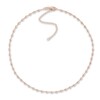 Thumbnail Image 1 of Diamond-Cut Solid Bead Chain Choker Necklace 14K Rose Gold 13" Adj.