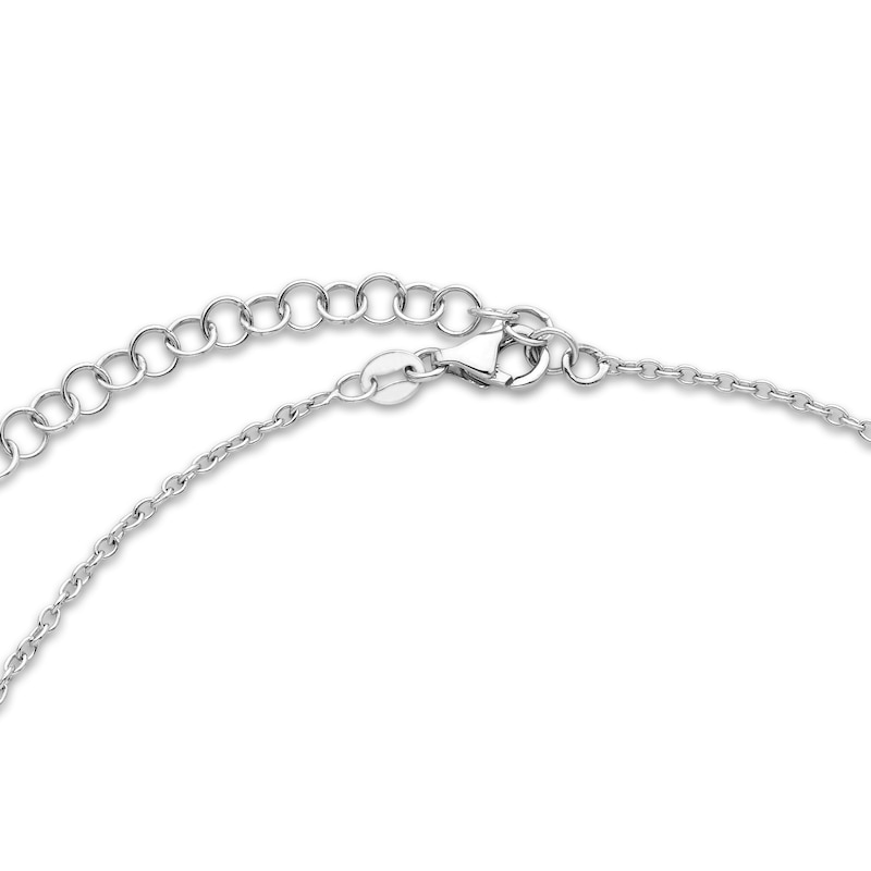 Main Image 3 of Diamond Choker Necklace 1 ct tw Round 14K White Gold 16" Adj.