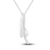 Thumbnail Image 2 of Diamond Pendant Necklace 1/2 ct tw Pear/Round 10K White Gold 19"