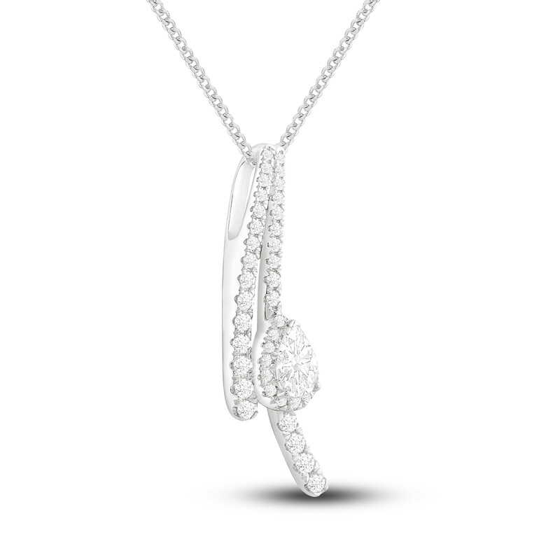 Main Image 2 of Diamond Pendant Necklace 1/2 ct tw Pear/Round 10K White Gold 19"