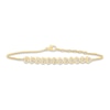 Diamond Heart Bracelet 1/10 ct tw Round 10K Yellow Gold 6.5"
