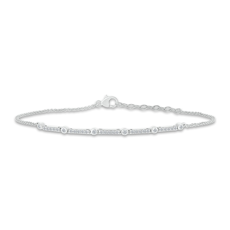 Main Image 1 of Diamond Bracelet 1/5 ct tw Round 10K White Gold 6.5"