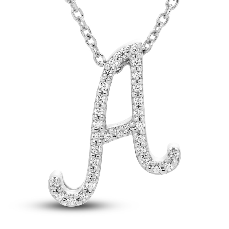 1/10 ct tw Diamond Letter A Pendant Necklace