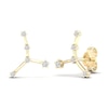 Diamond Cancer Constellation Earrings 1/8 ct tw Round 14K Yellow Gold