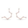 Diamond Aquarius Constellation Earrings 1/8 ct tw Round 14K Rose Gold