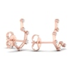 Diamond Aquarius Constellation Earrings 1/8 ct tw Round 14K Rose Gold