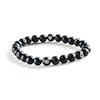 Thumbnail Image 1 of Natural Onyx & Tsavorite Bracelet 1/3 ct tw Diamonds Sterling Silver Size Medium/Large