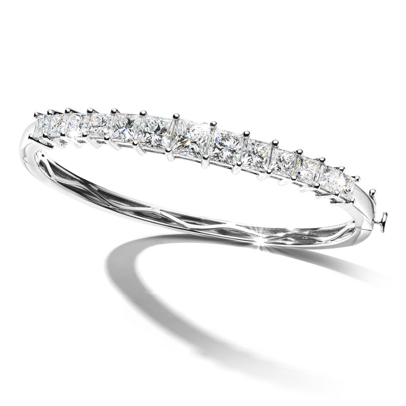 Main Image 1 of Jared Atelier Diamond Bangle Bracelet 7-5/8 ct tw Princess 18K White Gold