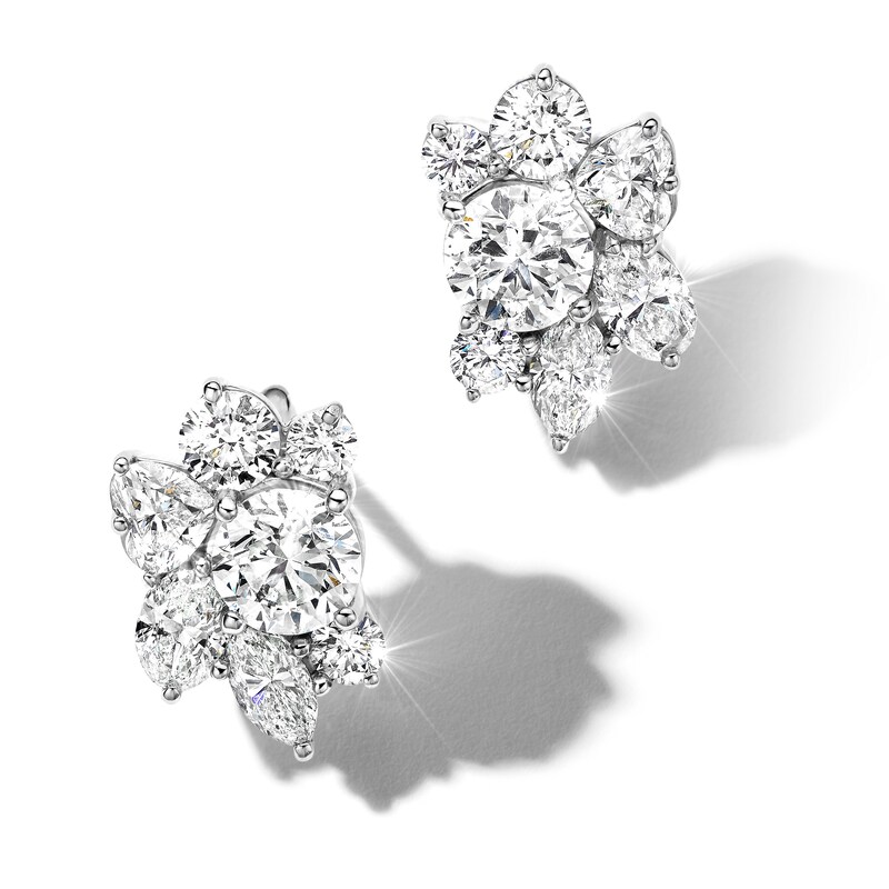 Jared Atelier Diamond Stud Earrings 3-1/20 ct tw Round/Marquise/ Oval/Heart Platinum