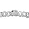 Thumbnail Image 2 of Men's Semi-Solid Diamond Curb Link Bracelet 1/2 ct tw Round Sterling Silver 8.25"