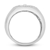 Men's Diamond Cross Signet Ring 1/4 ct tw Round Sterling Silver