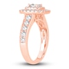 Thumbnail Image 2 of Diamond Double Halo Engagement Ring 1-1/3 ct tw Princess 14K Rose Gold