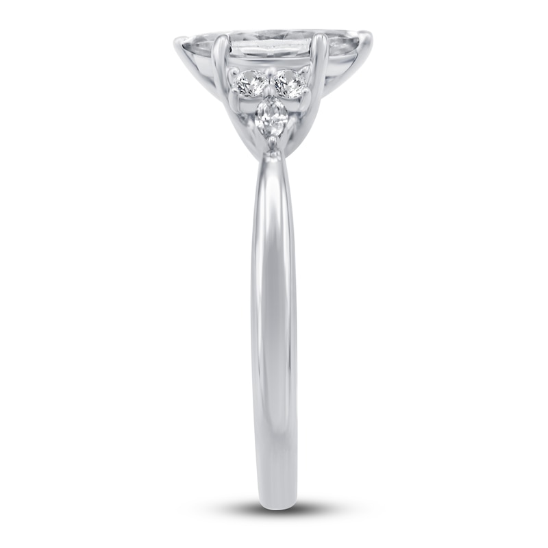Main Image 3 of Diamond Engagement Ring 1 ct tw Marquise/Round 14K White Gold