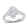 Thumbnail Image 1 of Diamond Halo Engagement Ring 1-1/4 ct tw Marquise/Round 14K White Gold