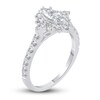 Thumbnail Image 4 of Diamond Halo Engagement Ring 1-1/4 ct tw Marquise/Round 14K White Gold