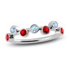 Thumbnail Image 1 of Juliette Maison Natural Aquamarine & Natural Ruby Ring 10K White Gold