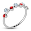 Thumbnail Image 2 of Juliette Maison Natural Aquamarine & Natural Ruby Ring 10K White Gold