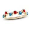 Thumbnail Image 1 of Juliette Maison Natural Blue Zircon & Natural Ruby Ring 10K Yellow Gold