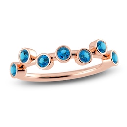 Juliette Maison Natural Blue Zircon Ring 10K Rose Gold