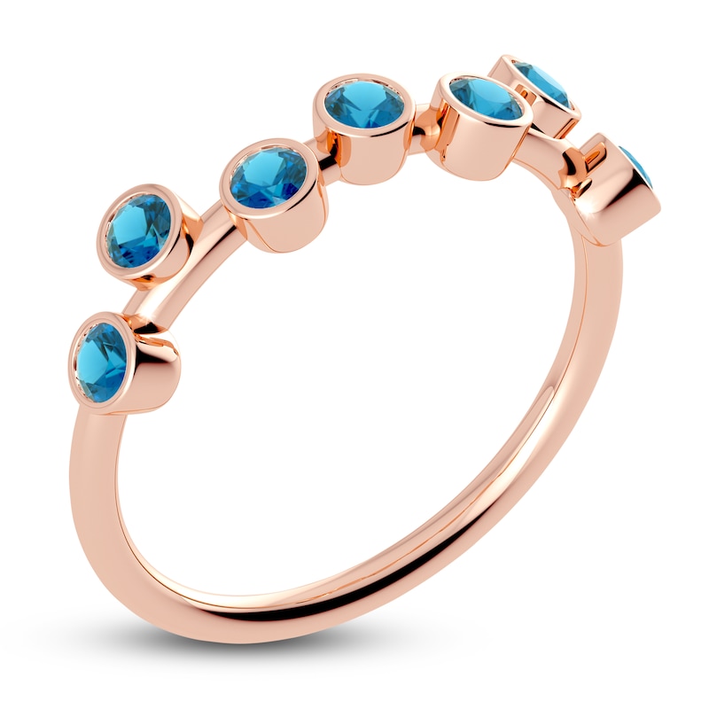 Main Image 2 of Juliette Maison Natural Blue Zircon Ring 10K Rose Gold