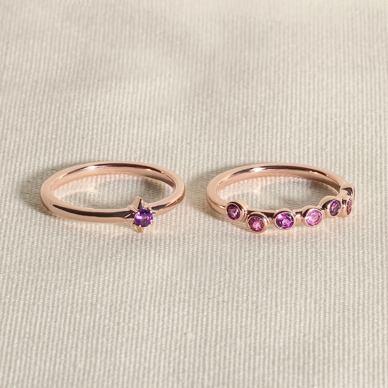 Main Image 4 of Juliette Maison Natural Blue Zircon Ring 10K Rose Gold