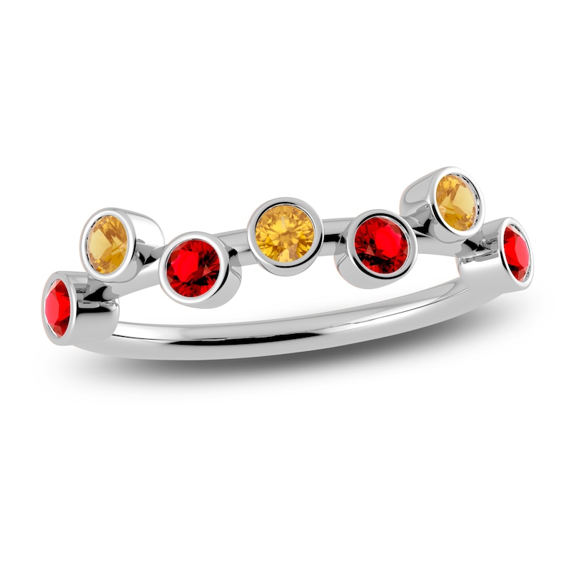 Main Image 1 of Juliette Maison Natural Citrine & Natural Ruby Ring 10K White Gold