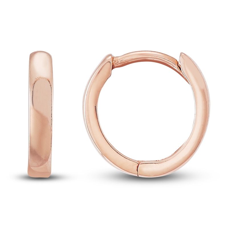 Main Image 2 of Cast Huggie Hoop Earrings 14K White Gold 9.54mm