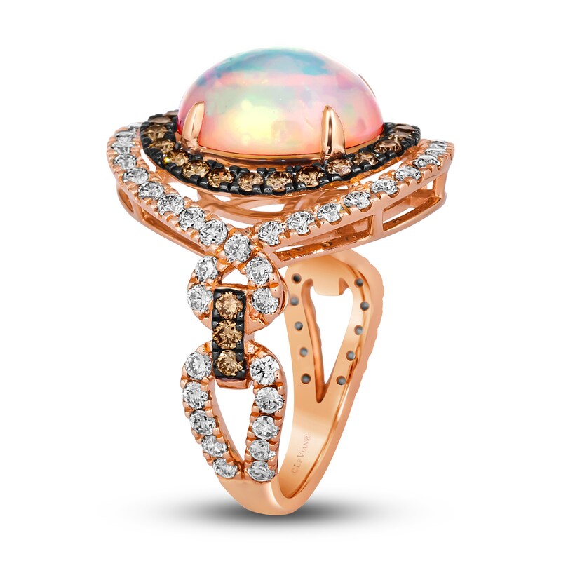 Main Image 4 of Le Vian Natural Opal Ring 1-1/2 ct tw Diamonds Round 14K Strawberry Gold