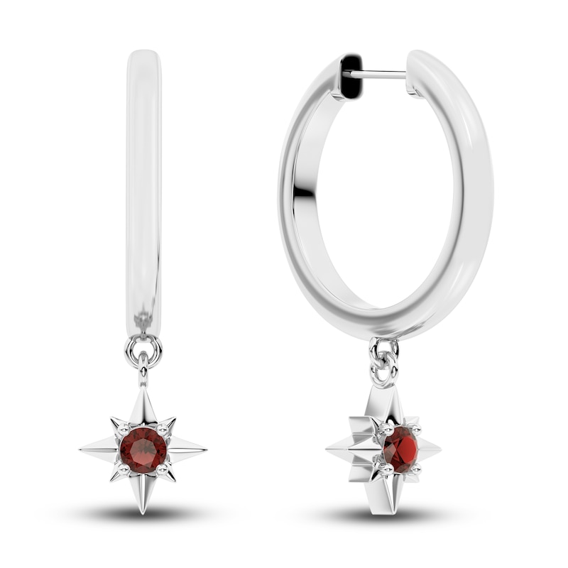 Juliette Maison Natural Garnet Starburst Drop Earrings 10K Gold