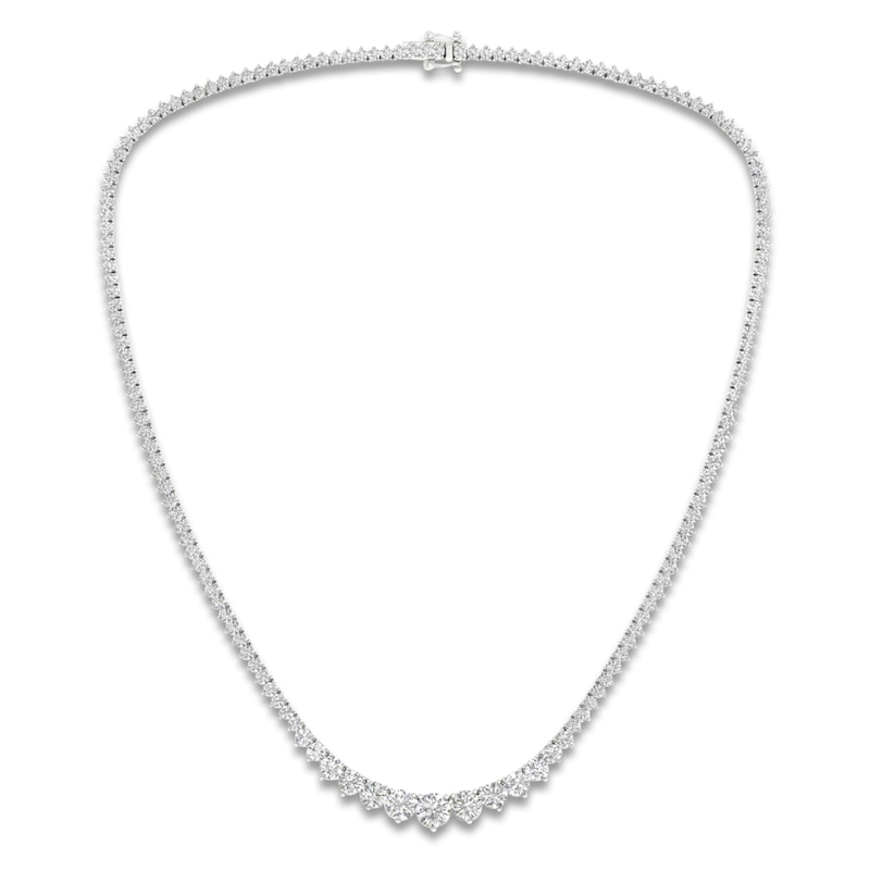 Lab-Created Diamond Tennis Necklace 15 ct tw 14K White Gold