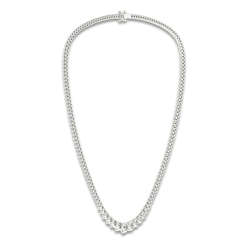 Main Image 2 of Lab-Grown Diamond Tennis Necklace 15 ct tw 14K White Gold