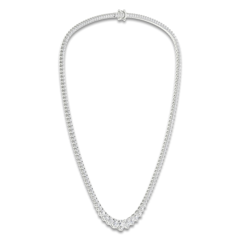 Main Image 3 of Lab-Grown Diamond Tennis Necklace 15 ct tw 14K White Gold