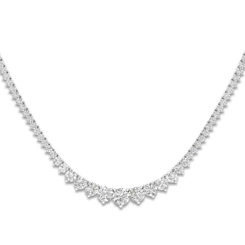 Lab-Created Diamond Tennis Necklace 15 ct tw 14K White Gold