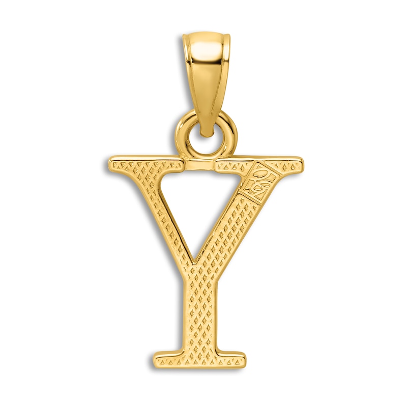 Main Image 3 of Initial Y Necklace 14K Yellow Gold 18"