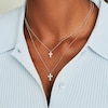 Thumbnail Image 2 of Shy Creation Diamond Cross Pendant Necklace 1/2 ct tw Round 14K White Gold 18" SC55021390