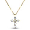 Thumbnail Image 1 of Shy Creation Diamond Cross Pendant Necklace 1/2 ct tw Round 14K Yellow Gold 18" SC55021391