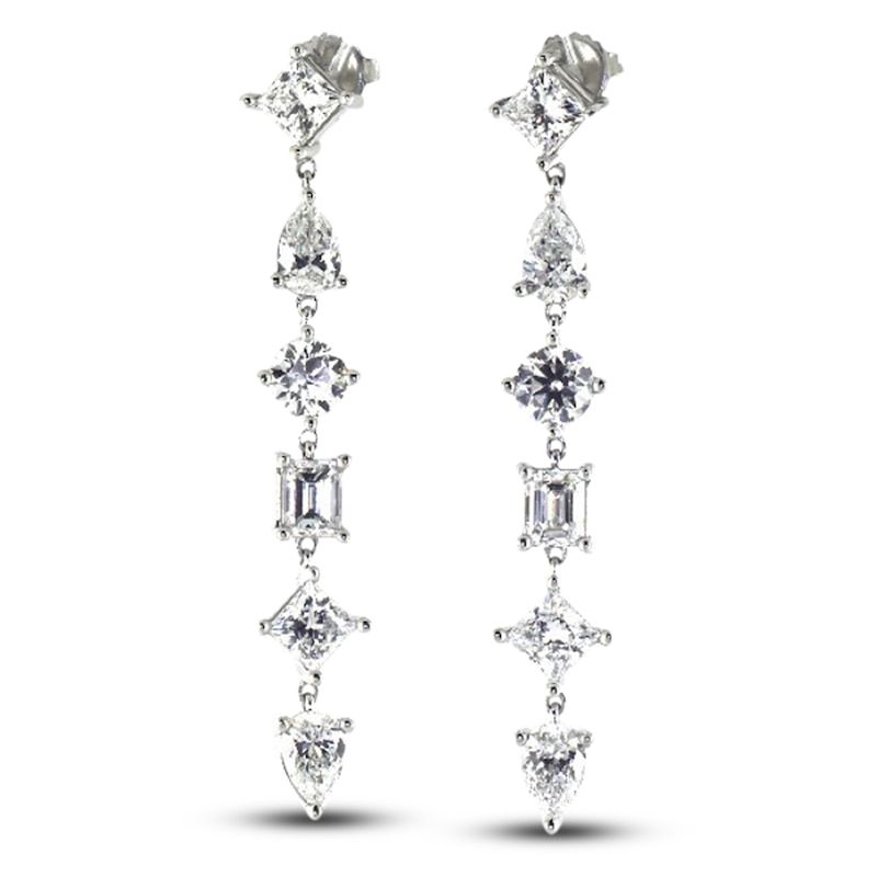 Jared Atelier Diamond Dangle Earrings 9-1/2 ct tw Round/Princess/ Emerald/Oval/Pear/Marquise Platinum