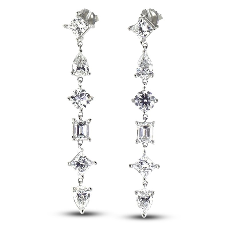 Jared Atelier Diamond Dangle Earrings 9-1/2 ct tw Round/Princess/ Emerald/Pear Platinum