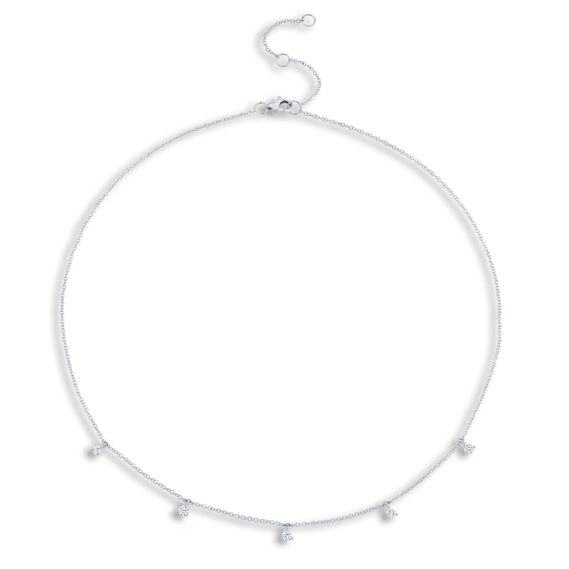 Main Image 1 of Shy Creation Diamond Necklace 1/4 ct tw Round 14K White Gold 18" SC55006336