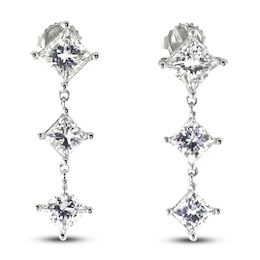 Jared Atelier Diamond Drop Earrings 6 ct tw Princess Platinum