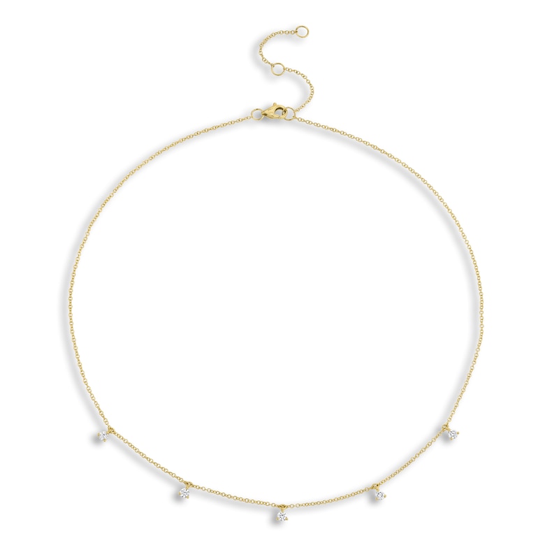 Main Image 1 of Shy Creation Diamond Necklace 1/4 ct tw Round 14K Yellow Gold 18" SC55006337