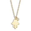 Thumbnail Image 1 of Shy Creation Diamond Accent Hamsa Pendant Necklace Round 14K Yellow Gold 18" SC55009886
