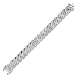 Shy Creation Diamond Pavé Curb Link Bracelet 7-7/8 ct tw 14K White Gold 7"