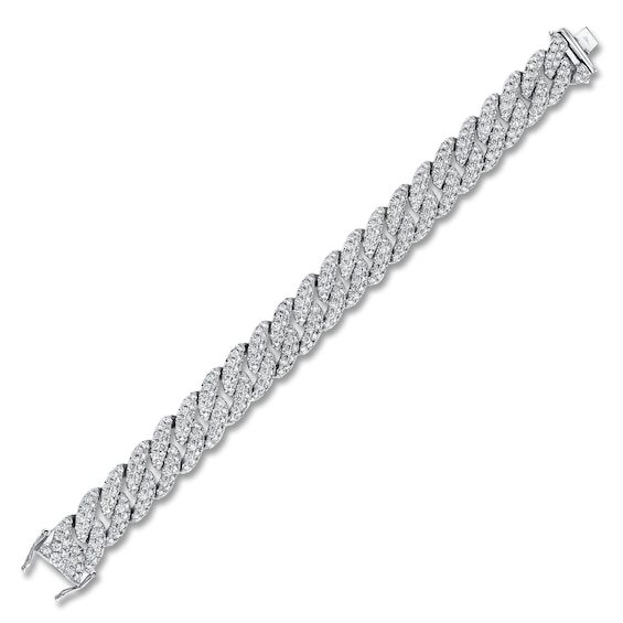 Shy Creation Diamond Pavé Curb Link Bracelet 7-7/8 ct tw 14K White Gold 7" SC55010106
