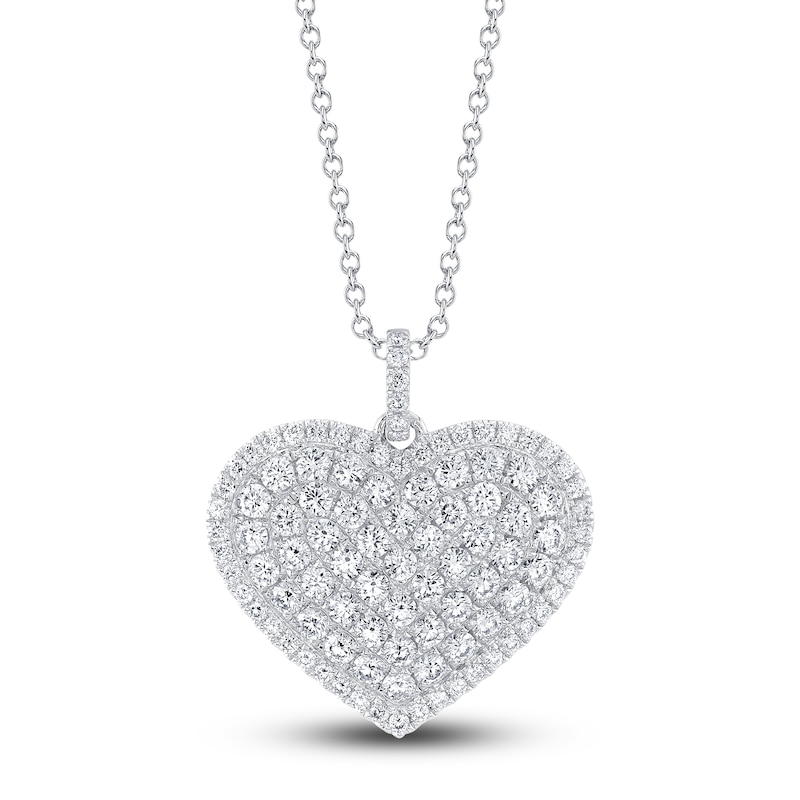 Main Image 1 of Shy Creation Diamond Heart Pendant Necklace 2-5/8 ct tw Round 14K White Gold 18" SC55023659