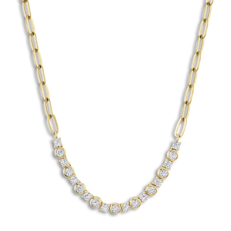 Main Image 1 of Shy Creation Diamond Necklace 1-1/2 ct tw Round 14K Yellow Gold 18" SC55023815