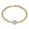 Thumbnail Image 1 of Diamond Station Bracelet 1/4 ct tw Princess/Round 10K Yellow Gold 7.25"