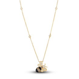 Le Vian Diamond Bumblebee Pendant Necklace 5/8 ct tw Round 14K Honey Gold 19"
