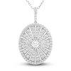 Thumbnail Image 0 of Diamond Pendant Necklace 1 ct tw Princess/Round 10K White Gold 18"